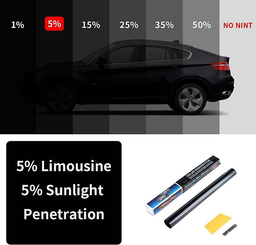 1-Ply Dyed Car Window Tint — 0.76 m × 3 m Roll (BK05)